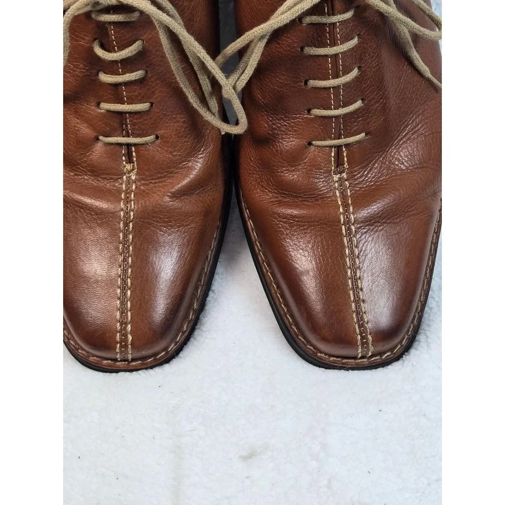 SANDRO Comfort Gel Mens Brown Leather Lace‎ Up Shoes Size 11 D
